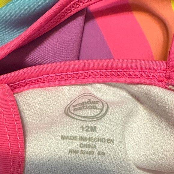 Wonder Nation Colorful Striped Kids Swimsuit size 12 months - Picture 2 of 3